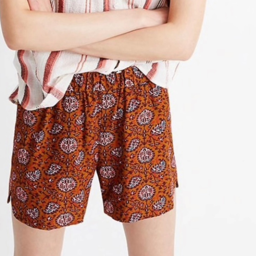 Madewell Drapey Pull-on short warm Paisley